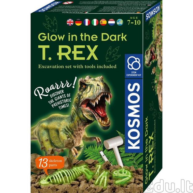 Lavinamasis rinkinys GLOW IN THE DARK T. REX 7-10
