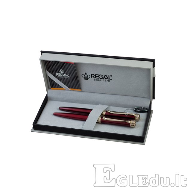 Rinkinys parkeris+rašiklis dėžutėje “Charles red” raudonas RE36PD REGAL 1