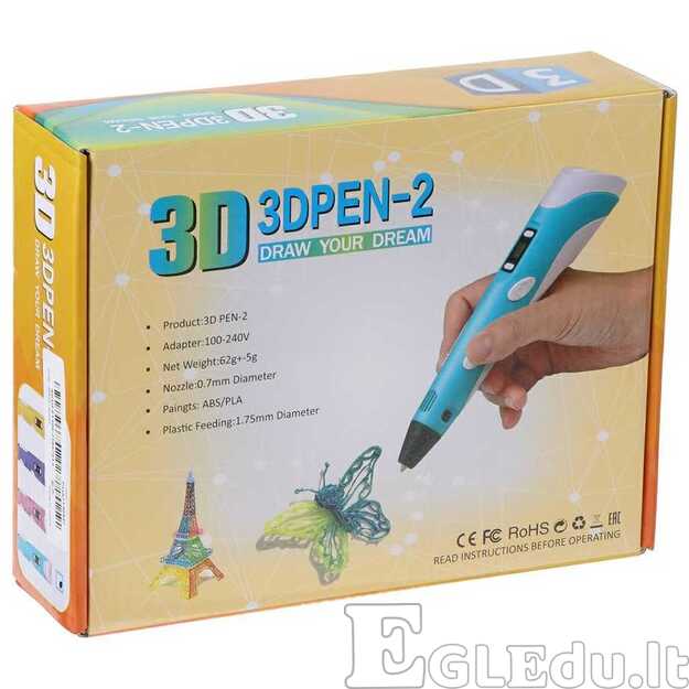 3D rašiklio rinkinys su PLA siūlais