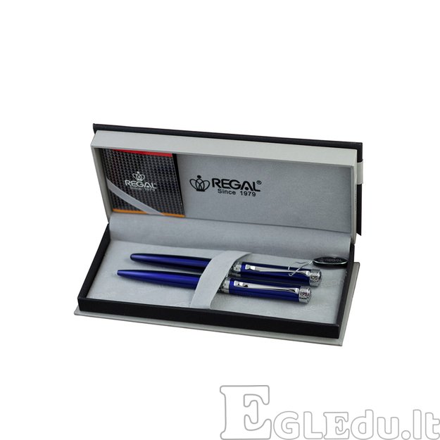 Rinkinys parkeris+rašiklis dėžutėje “Charles blue” mėlynas RE33PD REGAL 1