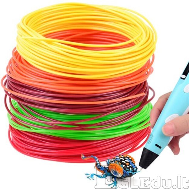 3D rašiklio papildymas, 1,75mm. 10spalvų po 5metrus 1