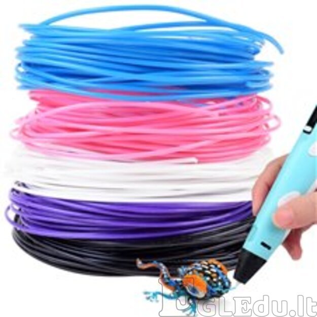 3D rašiklio papildymas, 1,75mm. 10spalvų po 5metrus