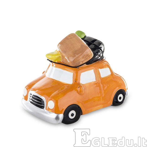 Taupyklė Automobilis oranžinis keramikinis 11,5×15,5×10 cm