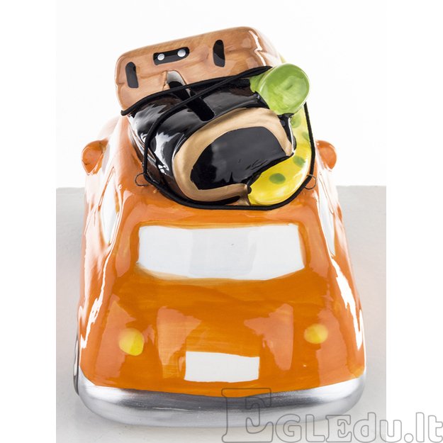 Taupyklė Automobilis oranžinis keramikinis 11,5×15,5×10 cm 1