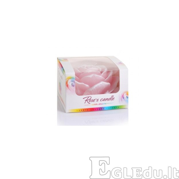 ROŽĖ ŽVAKĖ SU DIODU 125x75 mm - ROŽINĖ