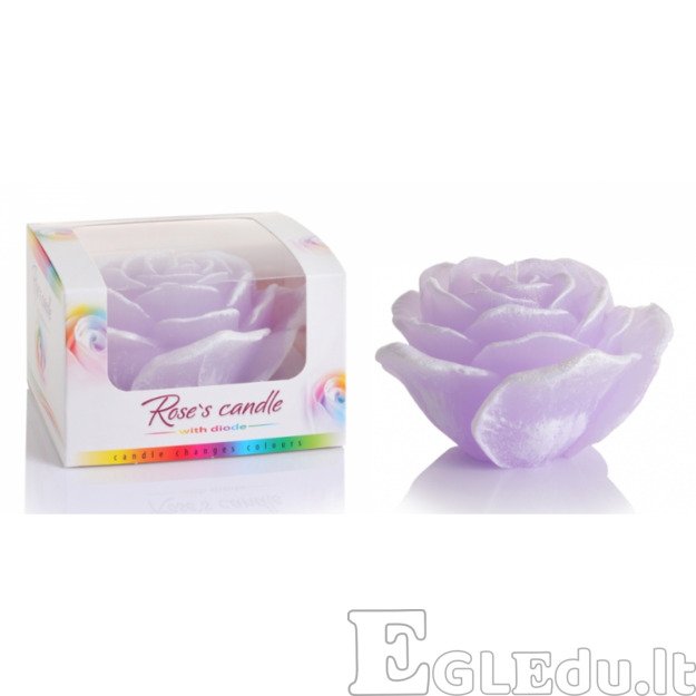 ROŽĖ ŽVAKĖ SU DIODU 125x75 mm - VIOLETINĖ