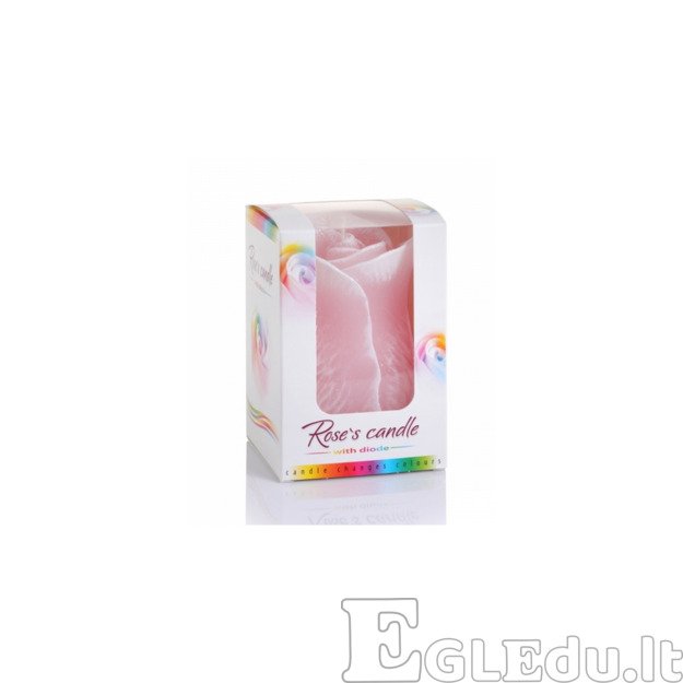 ROŽĖ ŽVAKĖ SU DIODU 75x125 mm - ROŽINĖ 2