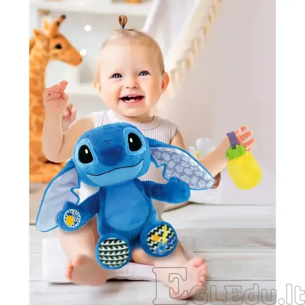 CLEMENTONI BABY interaktyvus muzikinis pliušinis žaislas Stitch 2