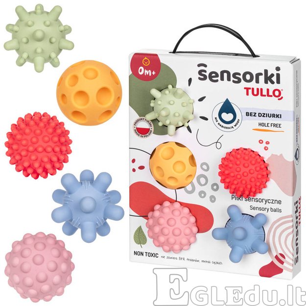 Sensoriniai kamuoliukai Tullo Sensory,5vnt 2